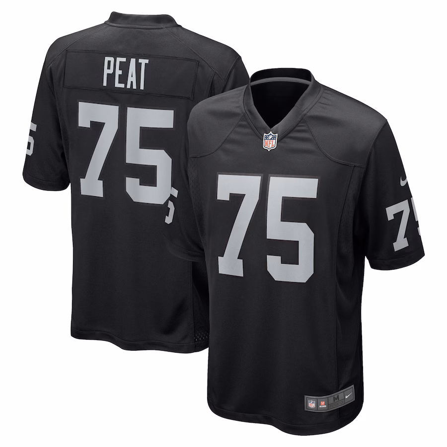 Men's Las Vegas Raiders Andrus Peat Nike Black Team Game Jersey - Jersey