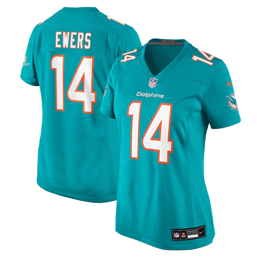 Women's Miami Dolphins Quinn Ewers Nike Aqua Team Game Jersey - Jersey