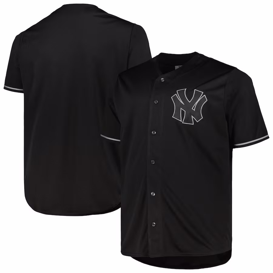Men's New York Yankees Black/Gray Big & Tall Pop Fashion Jersey - Jersey