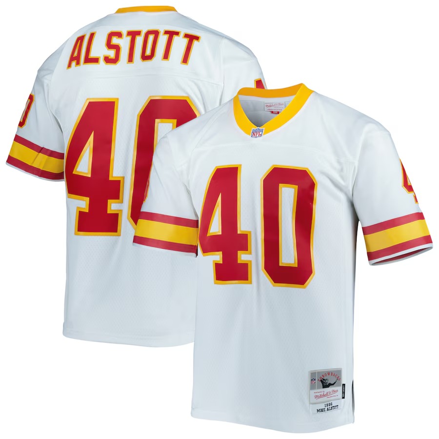 Men's Tampa Bay Buccaneers Mike Alstott Mitchell & Ness White Legacy Replica Jersey - Jersey