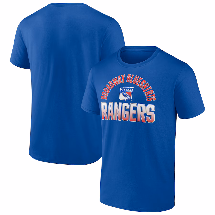 Men's New York Rangers Fanatics Blue Open Net T-Shirt - Jersey