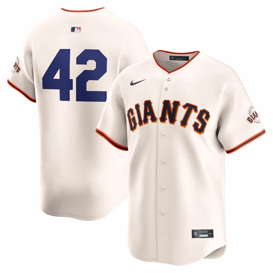 Men's San Francisco Giants  Nike Cream 2024 Jackie Robinson Day Home Limited Jersey - Jersey