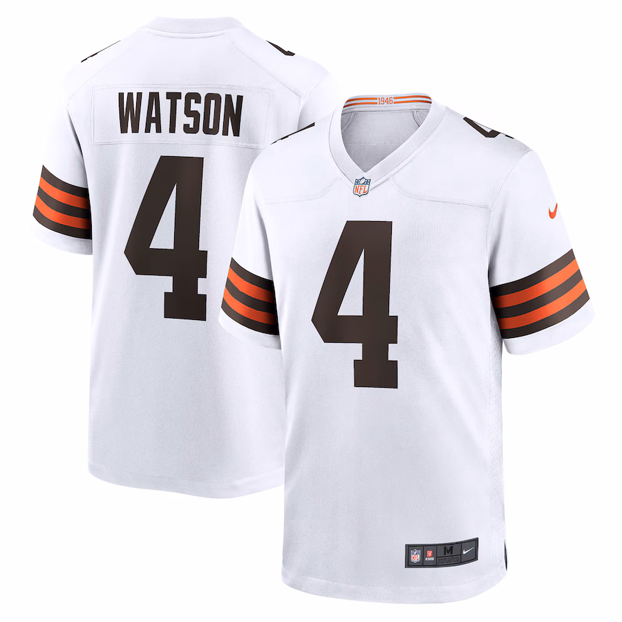 Men's Cleveland Browns Deshaun Watson Nike White Game Jersey - Jersey