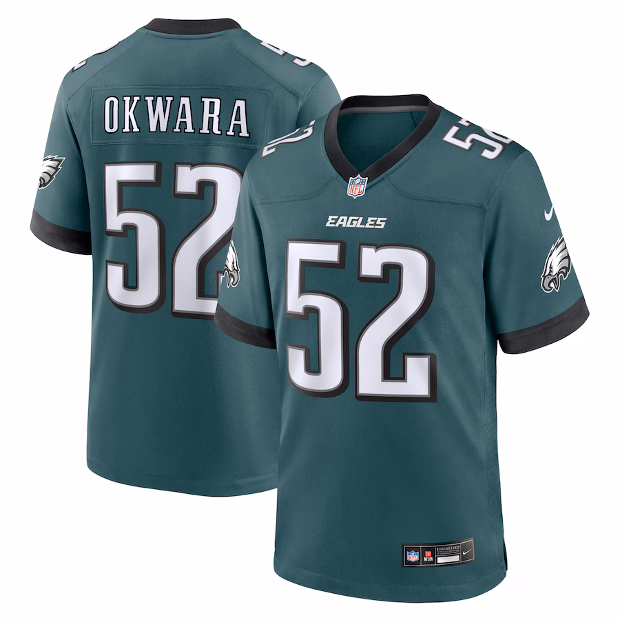 Men's Philadelphia Eagles Julian Okwara Nike Midnight Green Game Jersey - Jersey