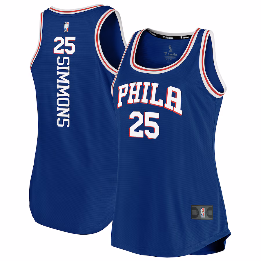 Women's Philadelphia 76ers Ben Simmons Fanatics Royal Fast Break Team Tank Jersey - Icon Edition - Jersey