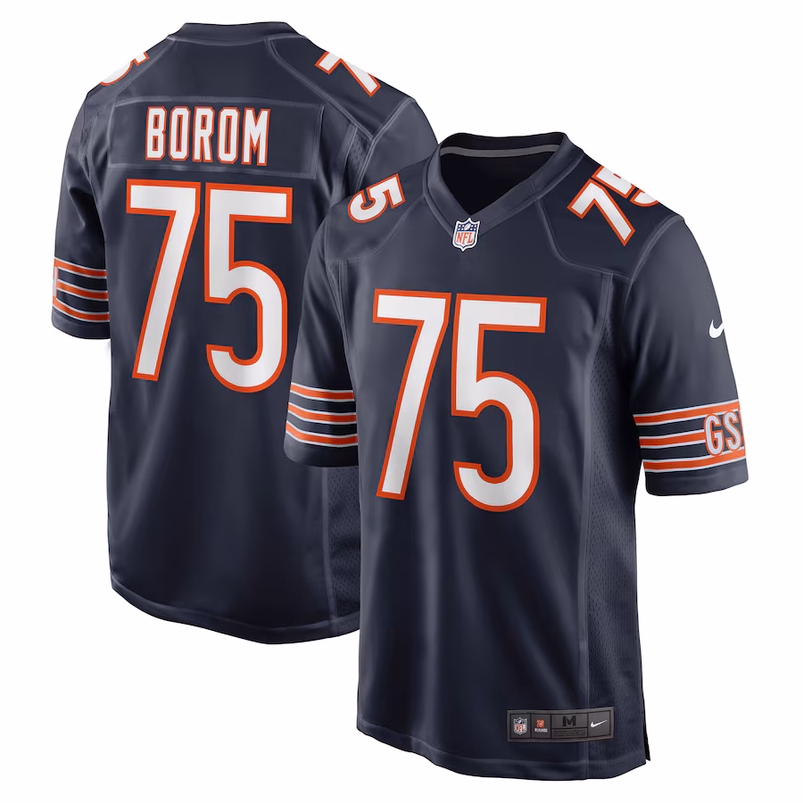 Men's Chicago Bears Larry Borom Nike Navy Game Jersey - Jersey