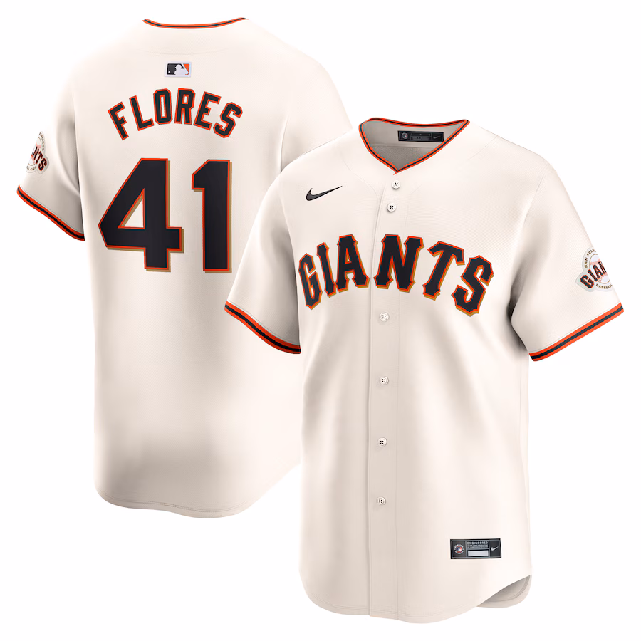 Men's San Francisco Giants Wilmer Flores Nike Cream Home Limited Player Jersey - Jersey