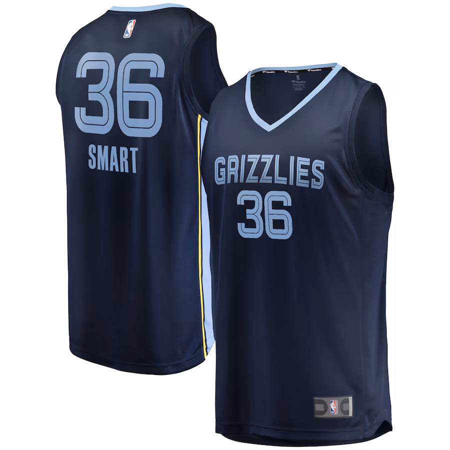 Youth Memphis Grizzlies Marcus Smart Fanatics Navy Fast Break Player Jersey - Icon Edition - Jersey