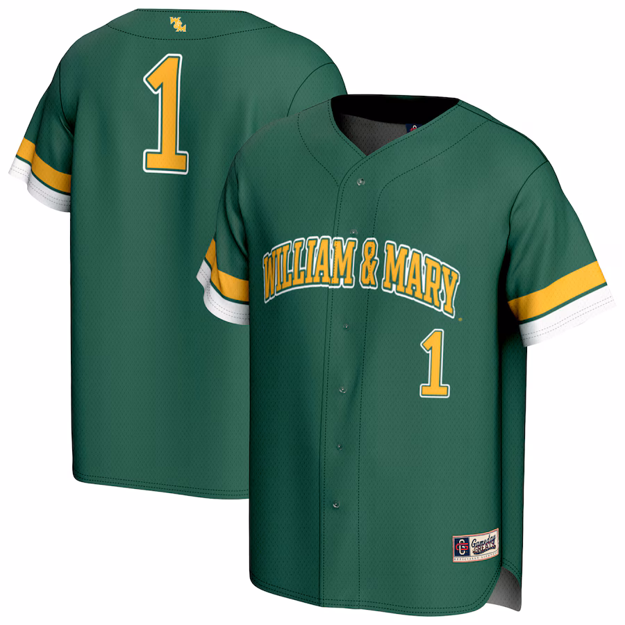 Youth GameDay Greats  Green William & Mary Tribe Pick-A-Player Lightweight Baseball Fashion Jersey - Jersey