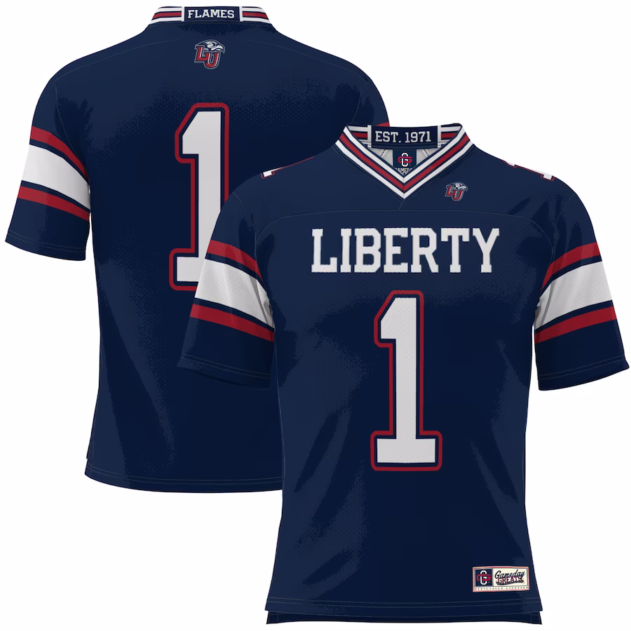 #1 Liberty Flames GameDay Greats Football Jersey - Navy - Jersey