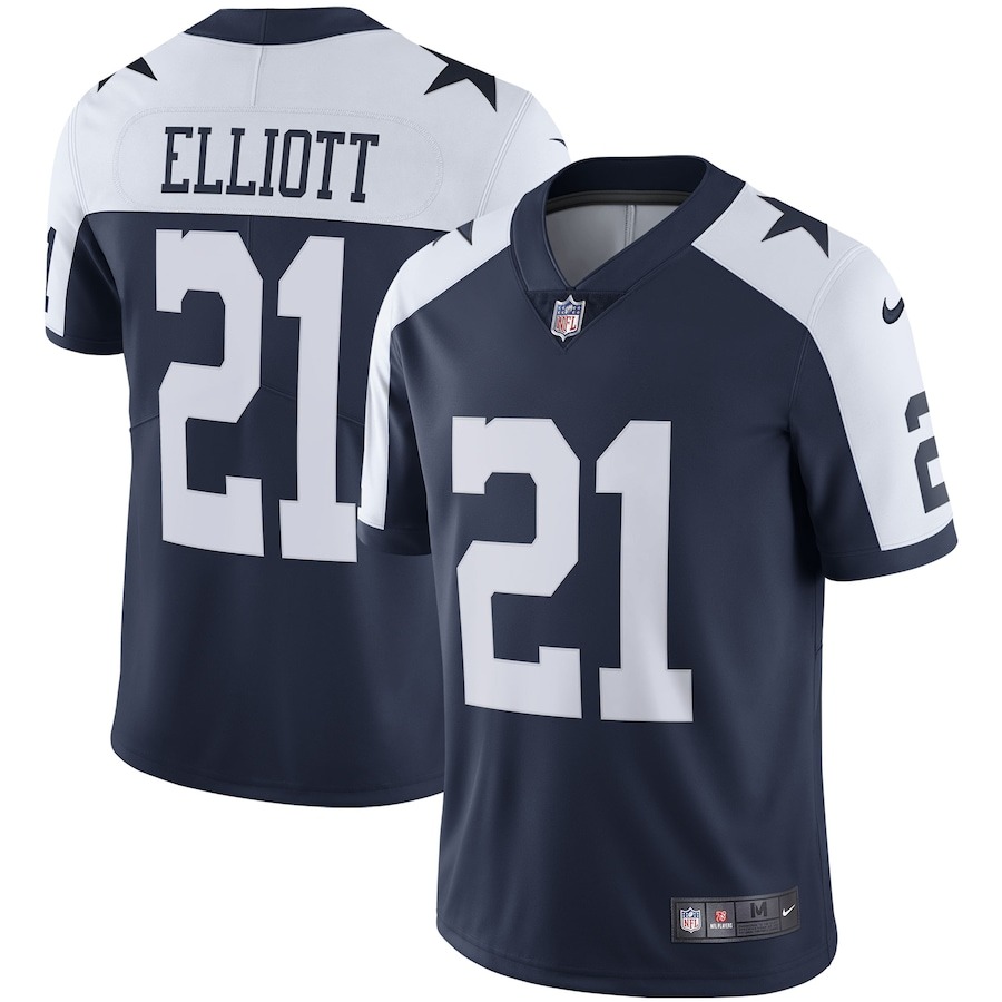 Men's Dallas Cowboys Ezekiel Elliott Nike Navy Alternate Vapor Limited Jersey - Jersey