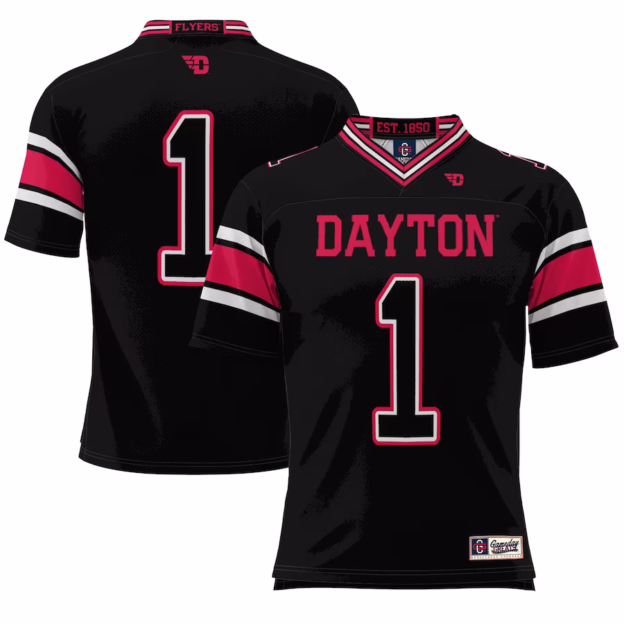 #1 Dayton Flyers GameDay Greats Endzone Football Jersey - Black - Jersey