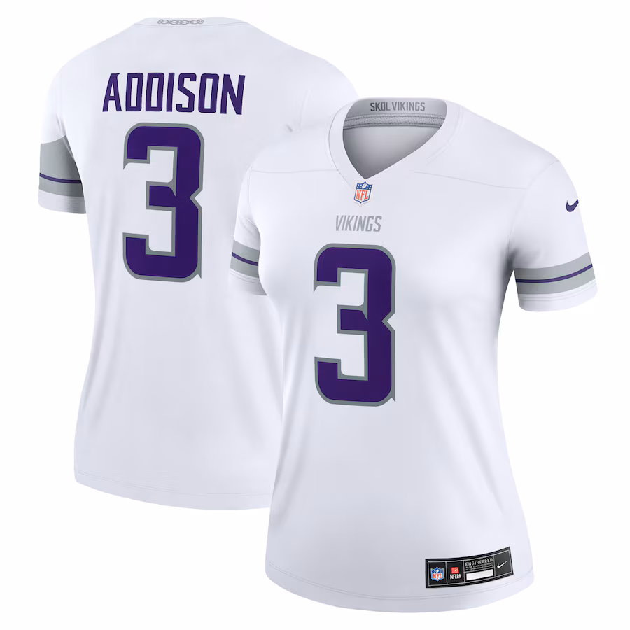 Women's Minnesota Vikings Jordan Addison Nike White Alternate Legend Jersey - Jersey
