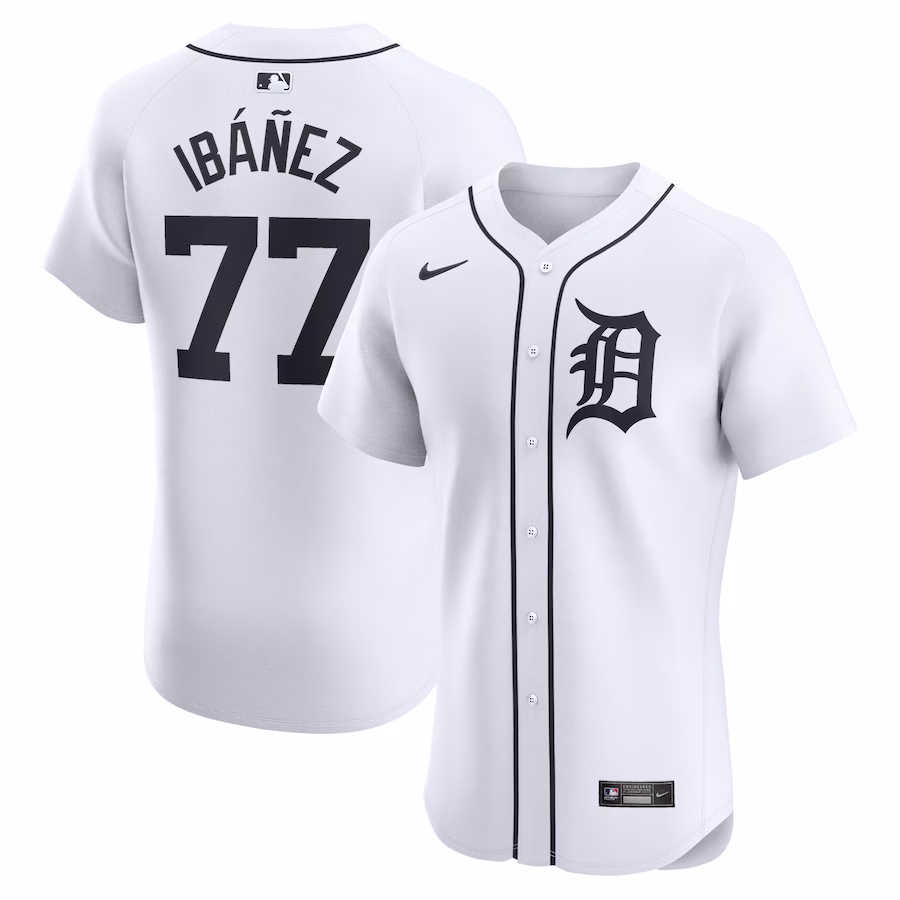 Men's Detroit Tigers Andy Ibanez Nike White Home Elite Player Jersey - Jersey