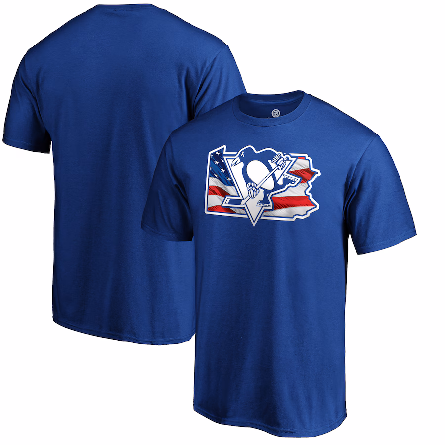 Men's Pittsburgh Penguins Royal NHL Banner State T-Shirt - Jersey