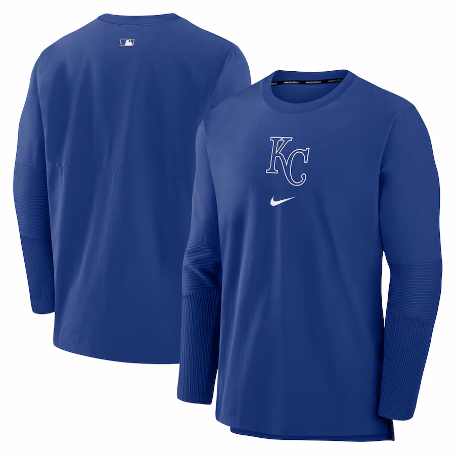 Men's Kansas City Royals Nike Royal Authentic Collection Player Performance Pullover Sweatshirt - Jersey