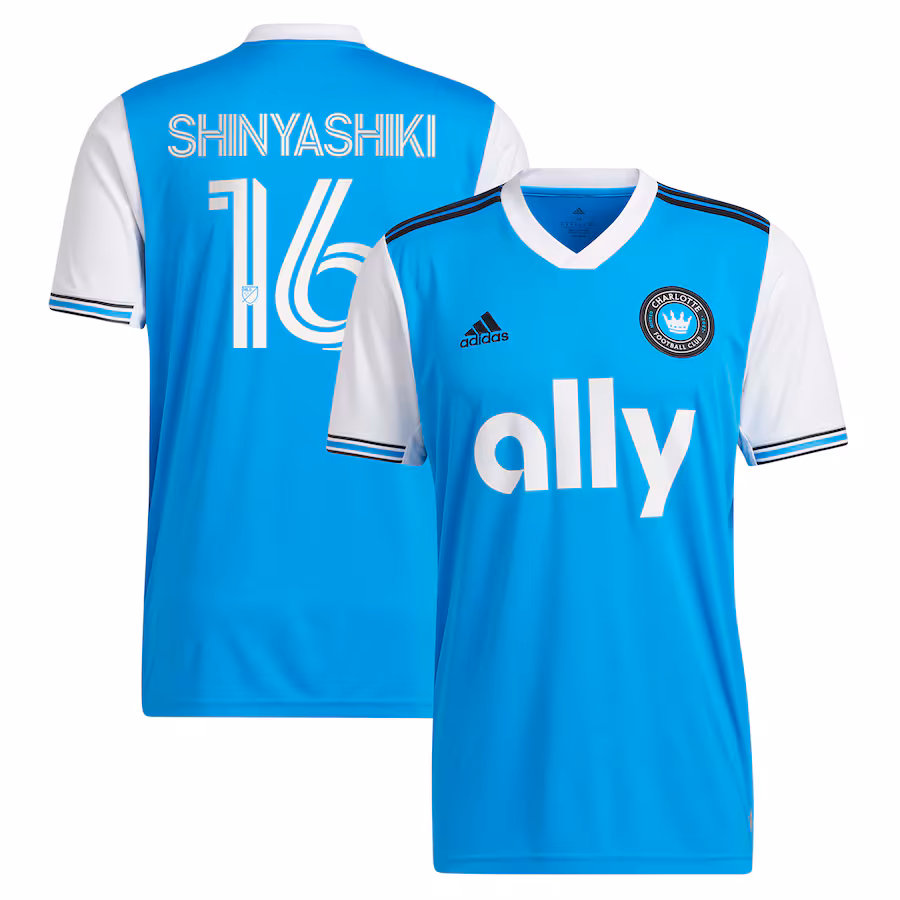 Men's Charlotte FC Andre Shinyashiki adidas Blue 2022 Primary Replica Player Jersey - Jersey