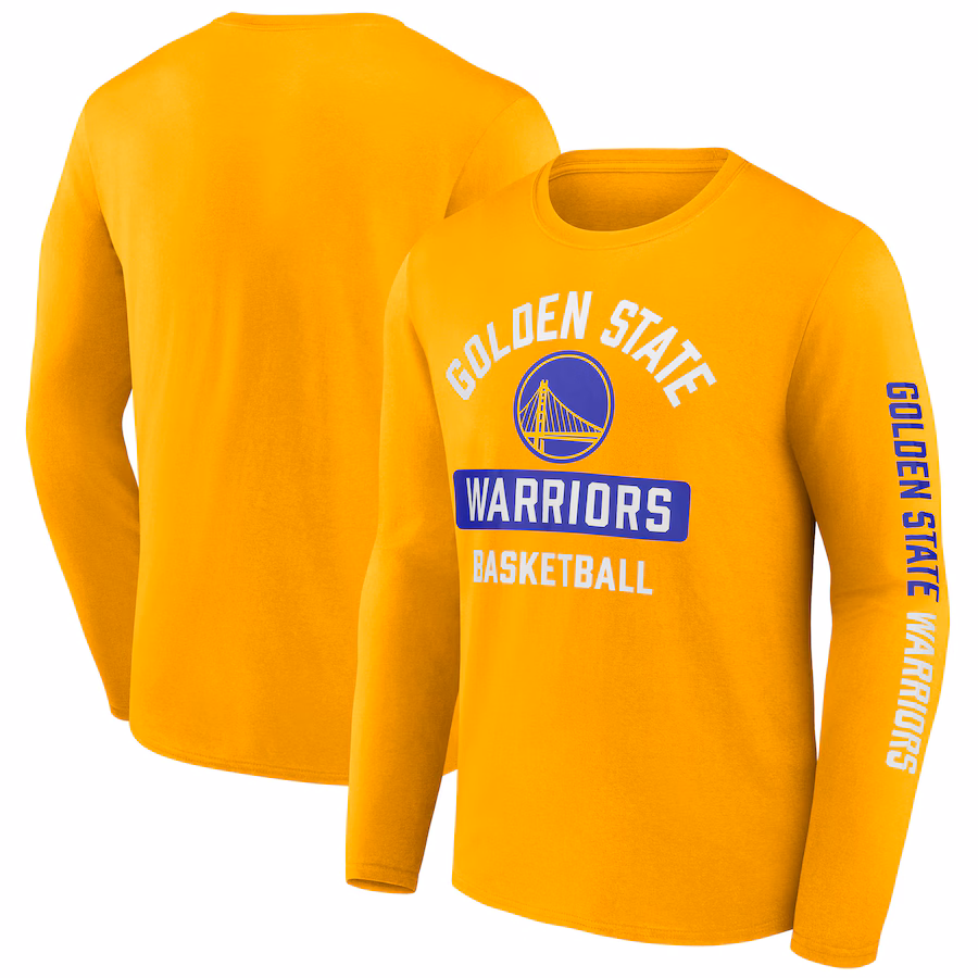 Men's Golden State Warriors  Fanatics Gold Long Sleeve T-Shirt - Jersey