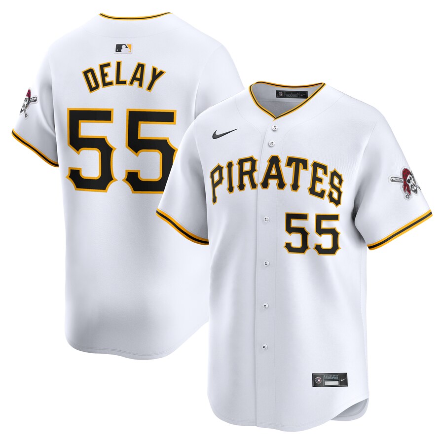 Men's Pittsburgh Pirates Jason Delay Nike White Home Limited Player Jersey - Jersey