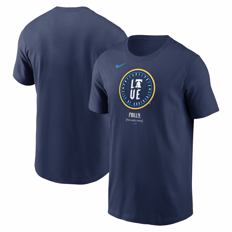 Men's Philadelphia Phillies Nike Navy 2024 City Connect Large Logo T-Shirt - Jersey