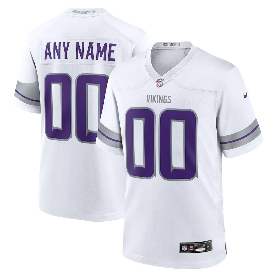 Men's Minnesota Vikings Nike White Alternate Custom Game Jersey - Jersey