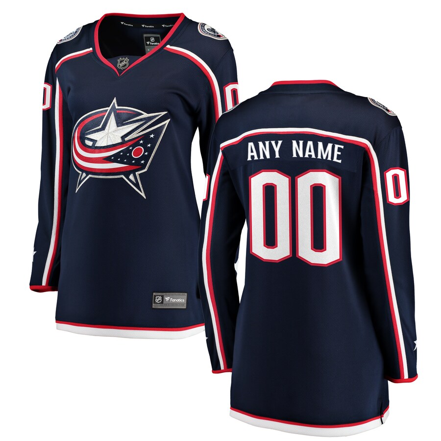 Women's Columbus Blue Jackets Fanatics Branded Navy Home Breakaway Custom Jersey - Jersey