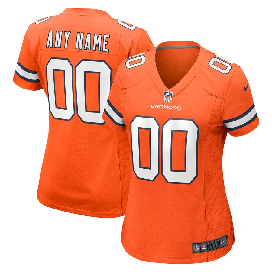 Women's Denver Broncos  Nike Orange Alternate Custom Game Jersey - Jersey