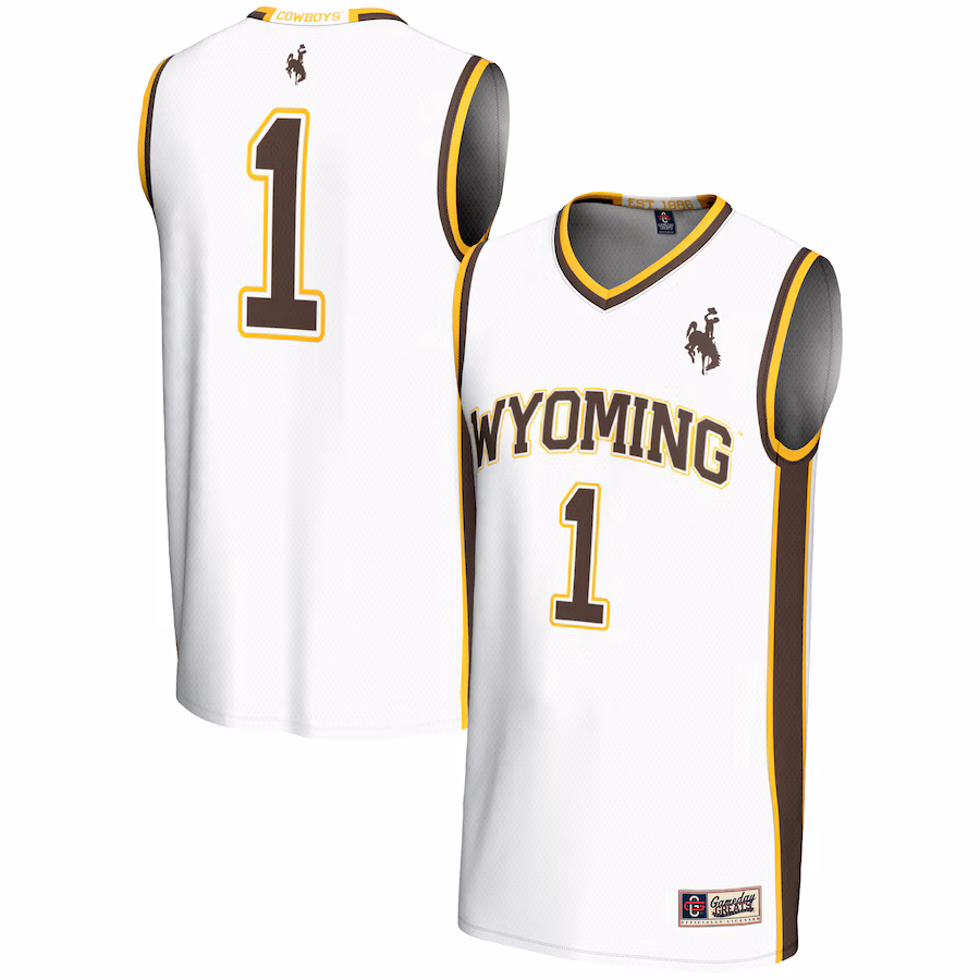 Men's GameDay Greats #1  White Wyoming Cowboys  Lightweight Basketball Jersey - Jersey