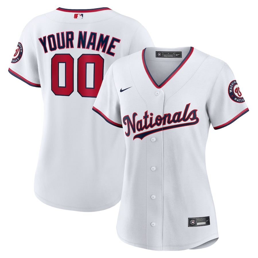 Women's Washington Nationals Nike White Replica Custom Jersey - Jersey