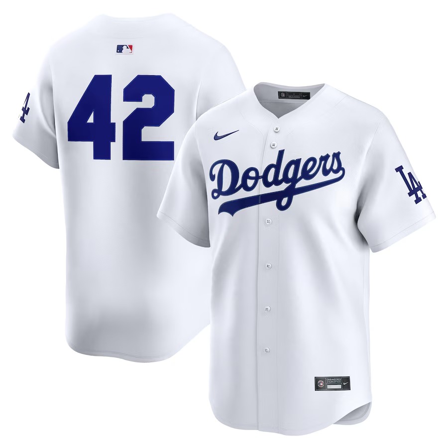 Men's Los Angeles Dodgers Nike White Home 2025 Jackie Robinson Day Limited Jersey - Jersey