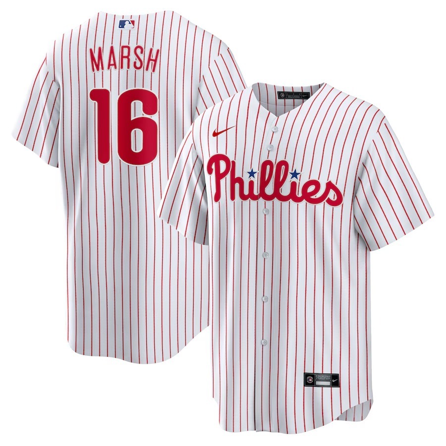 Men's Philadelphia Phillies Brandon Marsh Nike White Replica Player Jersey - Jersey