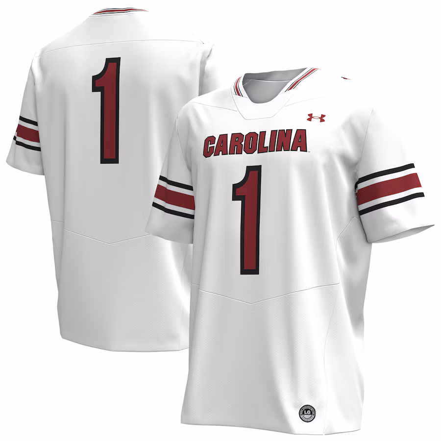 #1 South Carolina Gamecocks Under Armour Replica Football Jersey - White - Jersey