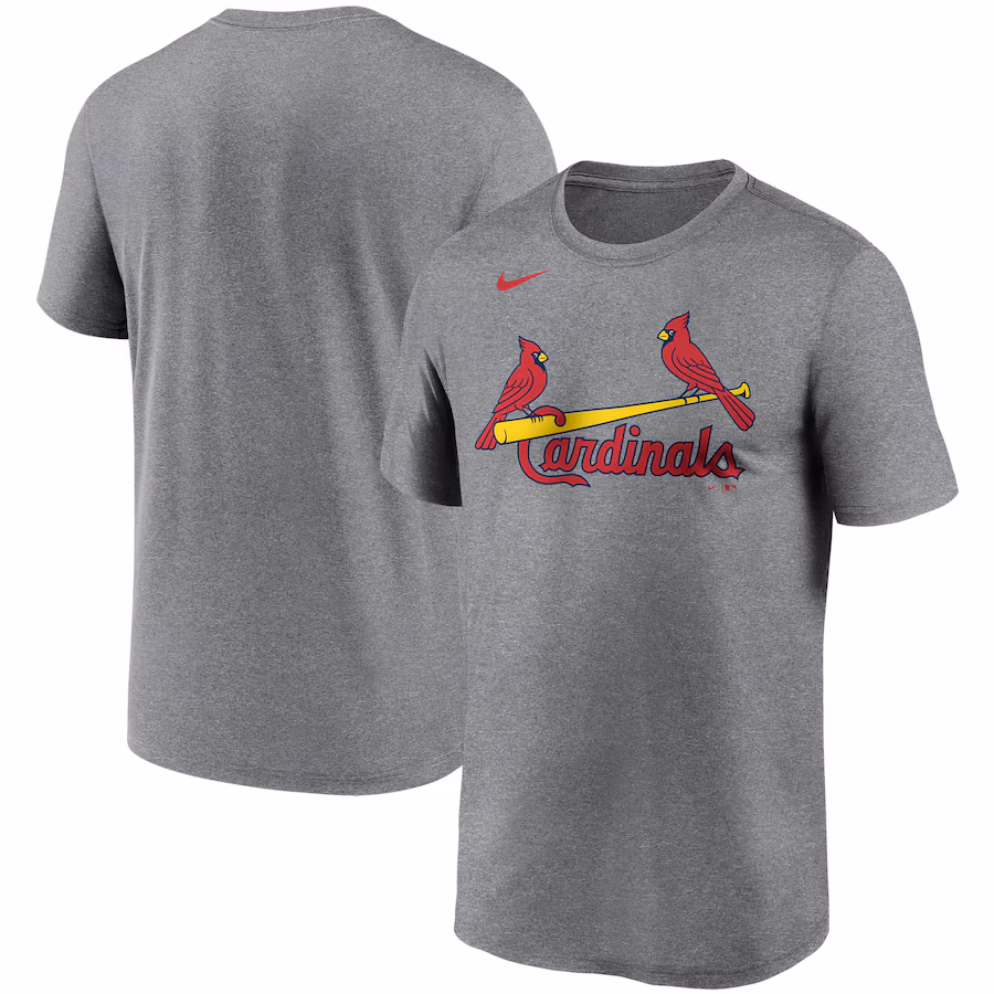 Men's St. Louis Cardinals Nike Gray Wordmark Legend Performance T-Shirt - Jersey