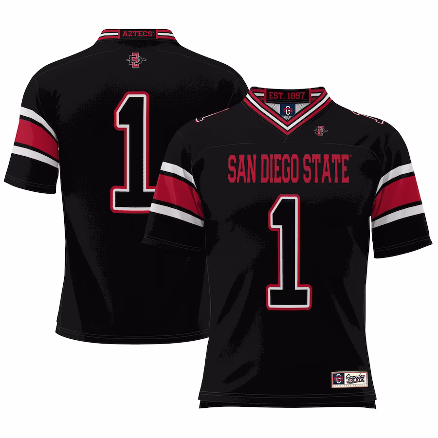 #1 San Diego State Aztecs GameDay Greats Youth Football Jersey - Black - Jersey