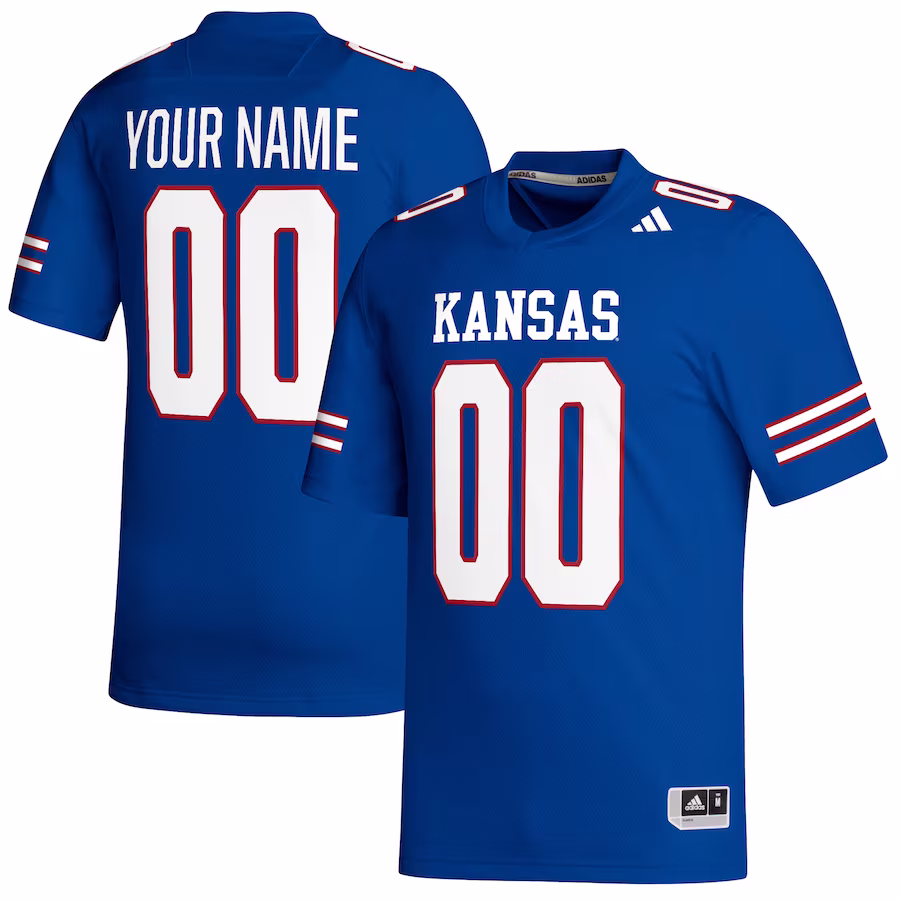 Kansas Jayhawks adidas Replica Custom Football Jersey - Royal - Jersey