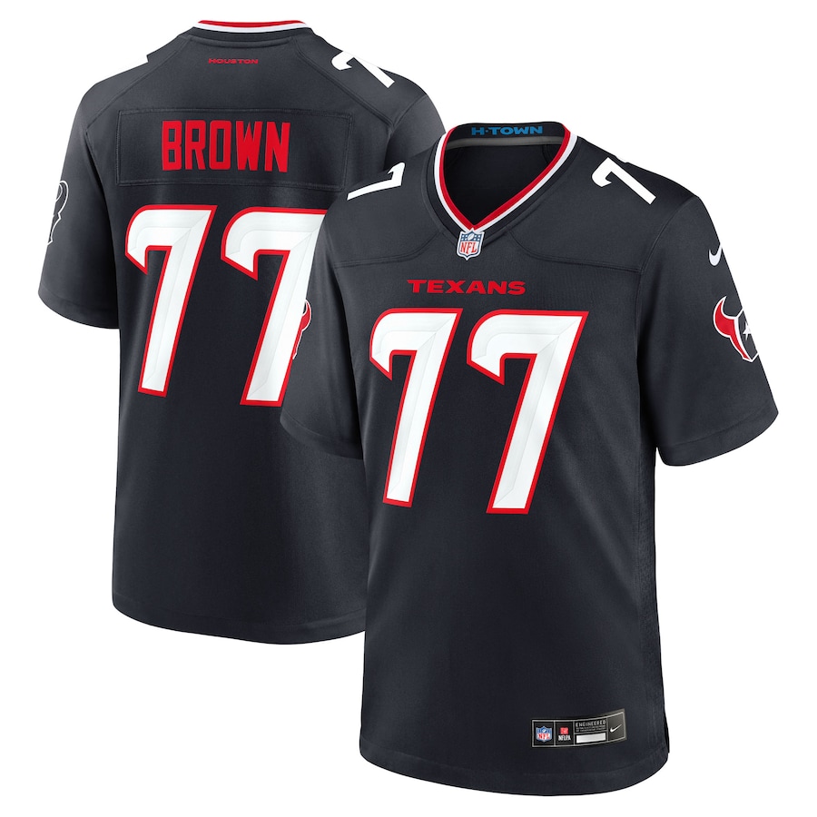 Men's Houston Texans Trenton Brown Nike Navy Team Game Jersey - Jersey