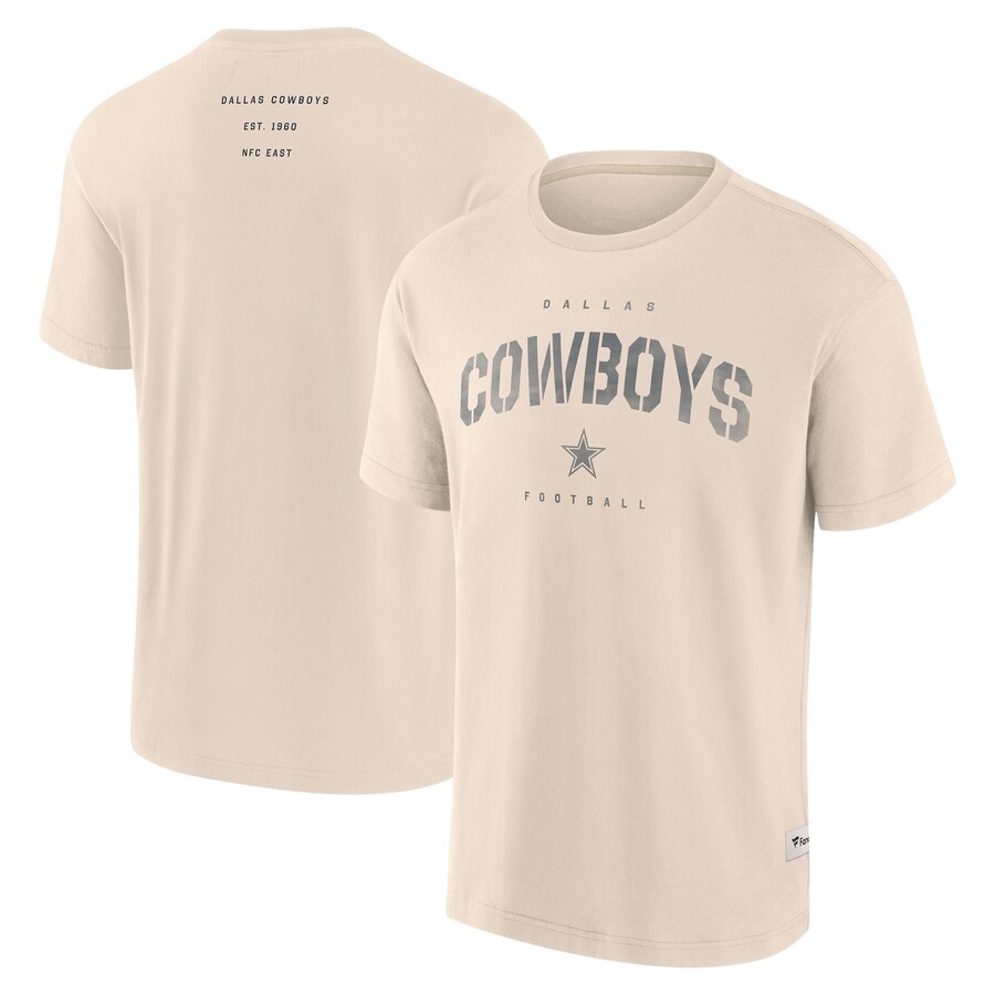 Men's Dallas Cowboys Fanatics Cream Elements Future Ground Lettering T-Shirt - Jersey