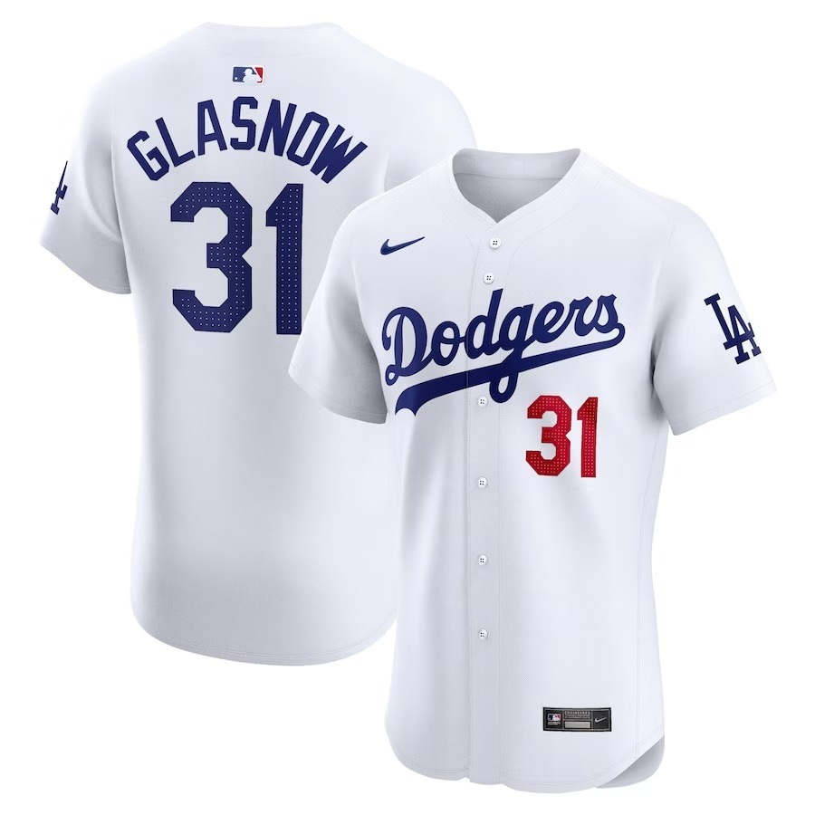 Men's Los Angeles Dodgers Tyler Glasnow Nike White Home Elite Player Jersey - Jersey