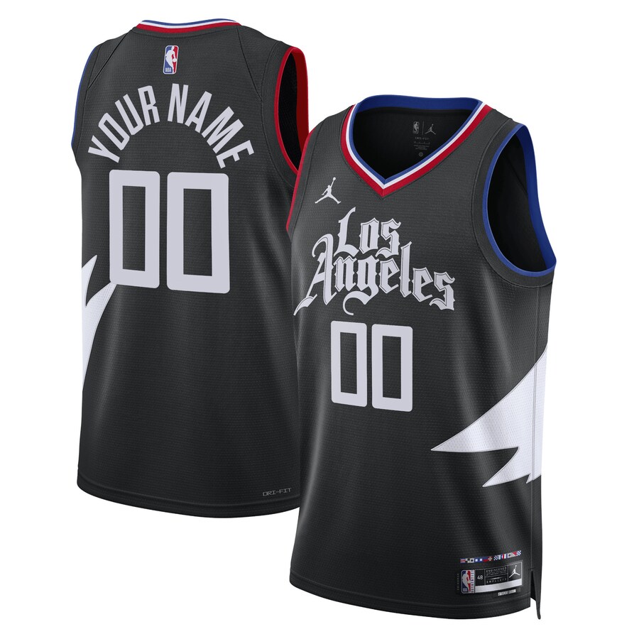Unisex LA Clippers Jordan Brand Black 2022/23 Swingman Custom Jersey - Statement Edition - Jersey