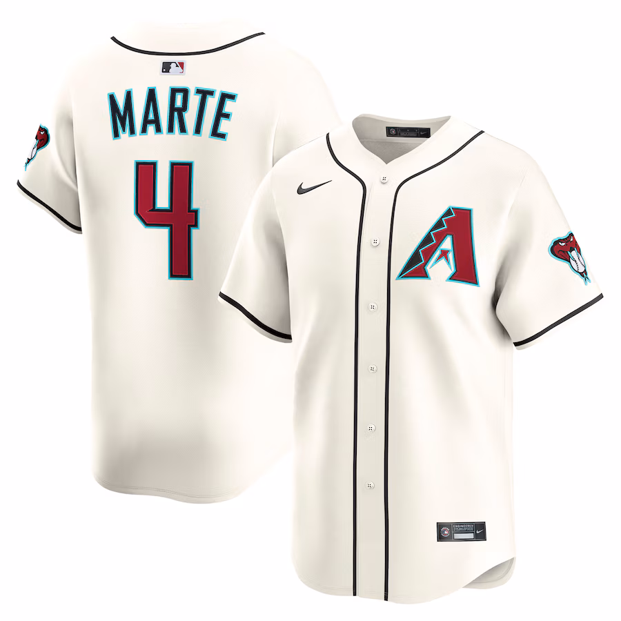 Men's Arizona Diamondbacks Ketel Marte Nike Cream Alternate Limited Player Jersey - Jersey