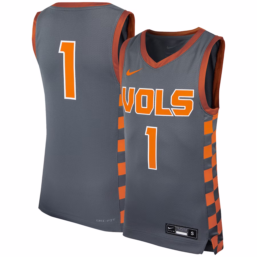 #1 Tennessee Volunteers Nike Youth Icon Replica Basketball Jersey - Gray - Jersey