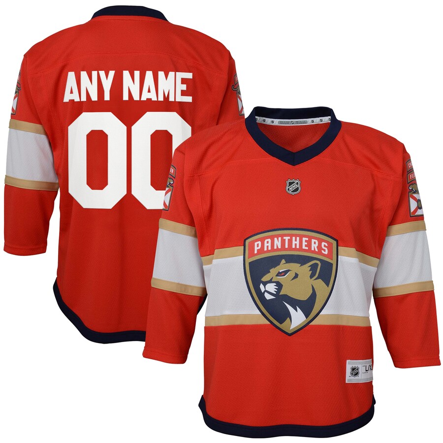 Youth Florida Panthers Red Home Replica Custom Jersey - Jersey