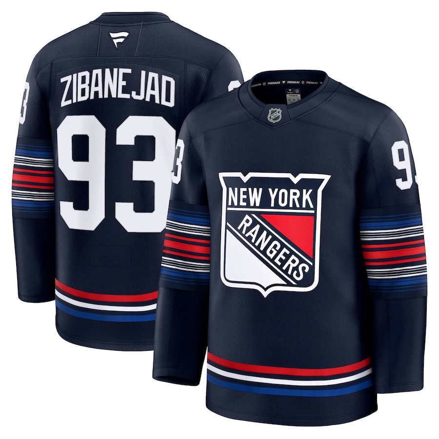 Men's New York Rangers Mika Zibanejad Fanatics Navy Alternate Premium Jersey - Jersey