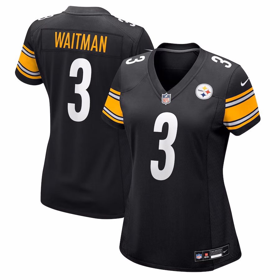 Women's Pittsburgh Steelers Corliss Waitman Nike Black Team Game Jersey - Jersey
