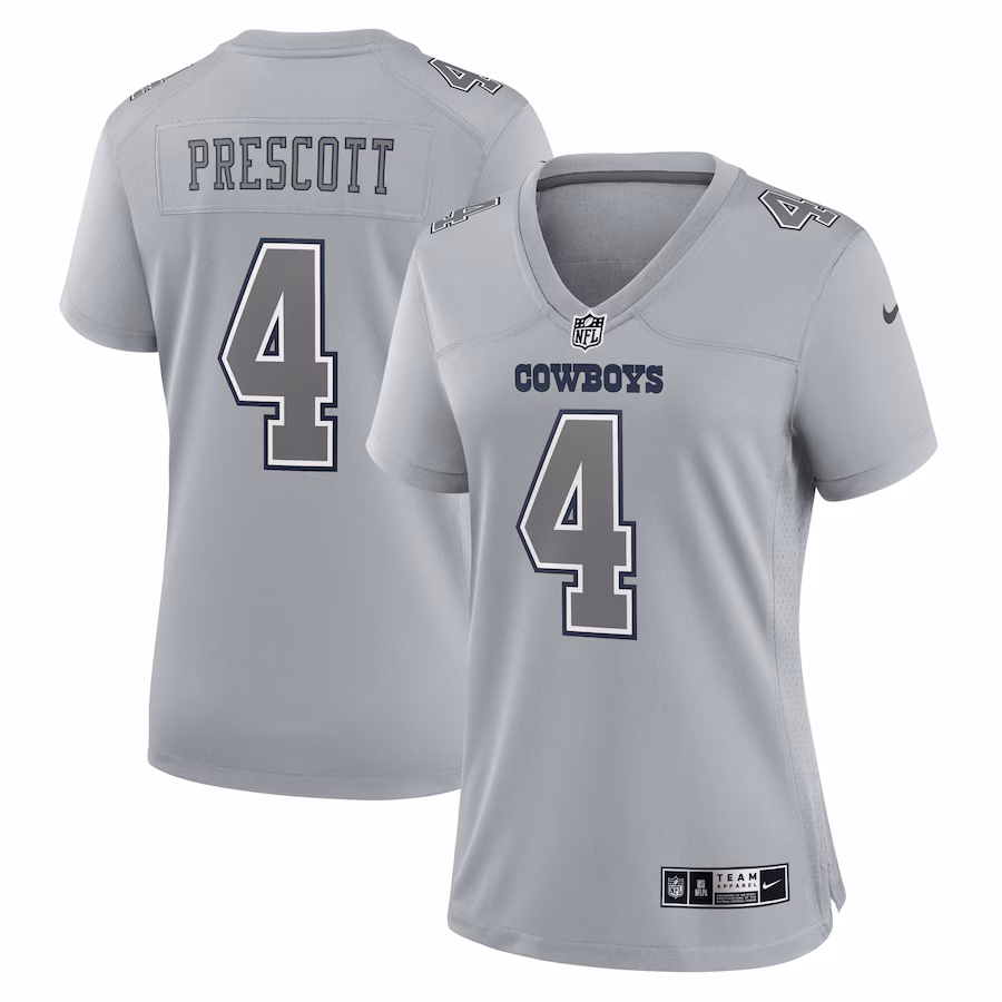 Women's Dallas Cowboys Dak Prescott Nike Gray Atmosphere Fashion Game Jersey - Jersey