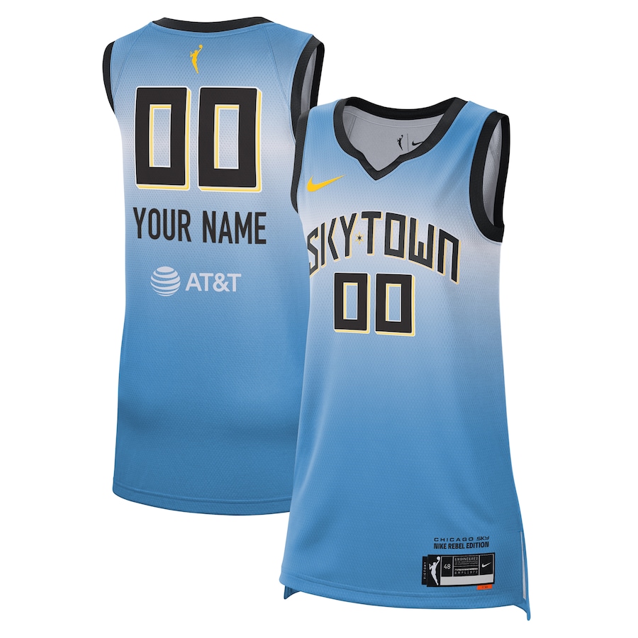 Unisex Chicago Sky  Nike Light Blue 2024 Rebel Edition Custom Jersey - Jersey