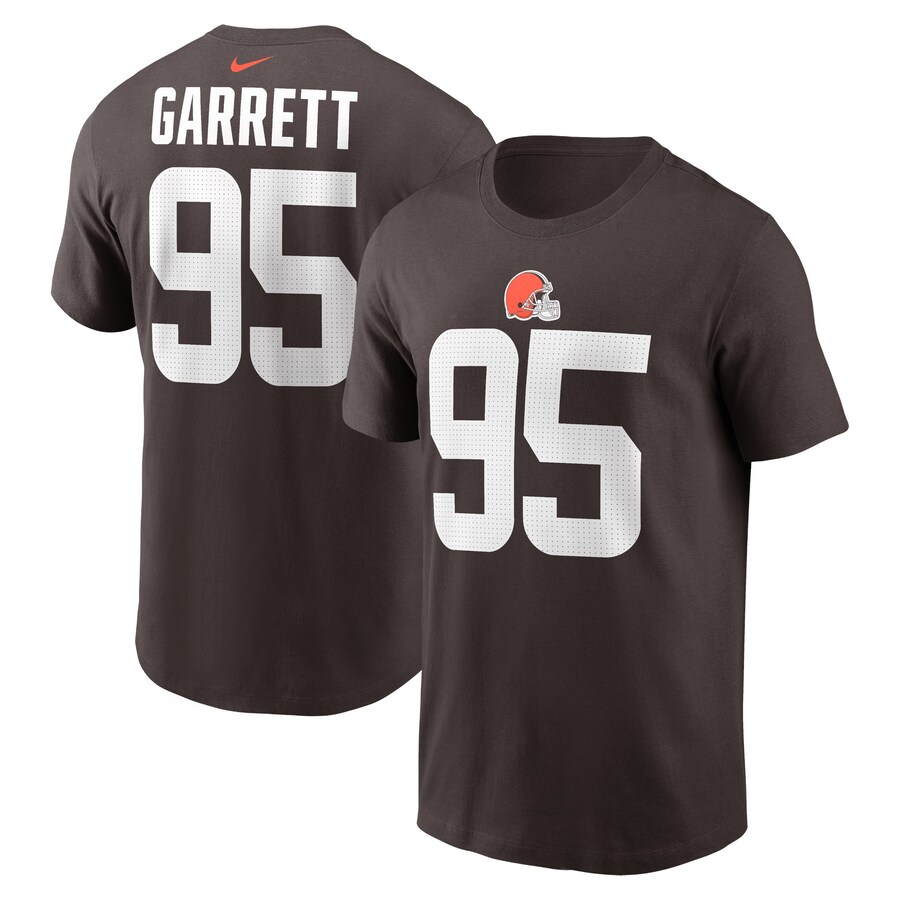 Men's Cleveland Browns Myles Garrett Nike Brown Player Name & Number T-Shirt - Jersey