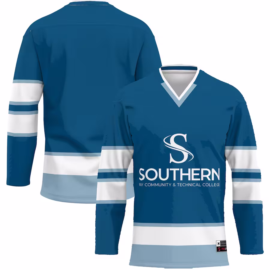 Southern West Virginia Community and Technical College GameDay Greats Youth  Hockey Jersey - Blue - Jersey
