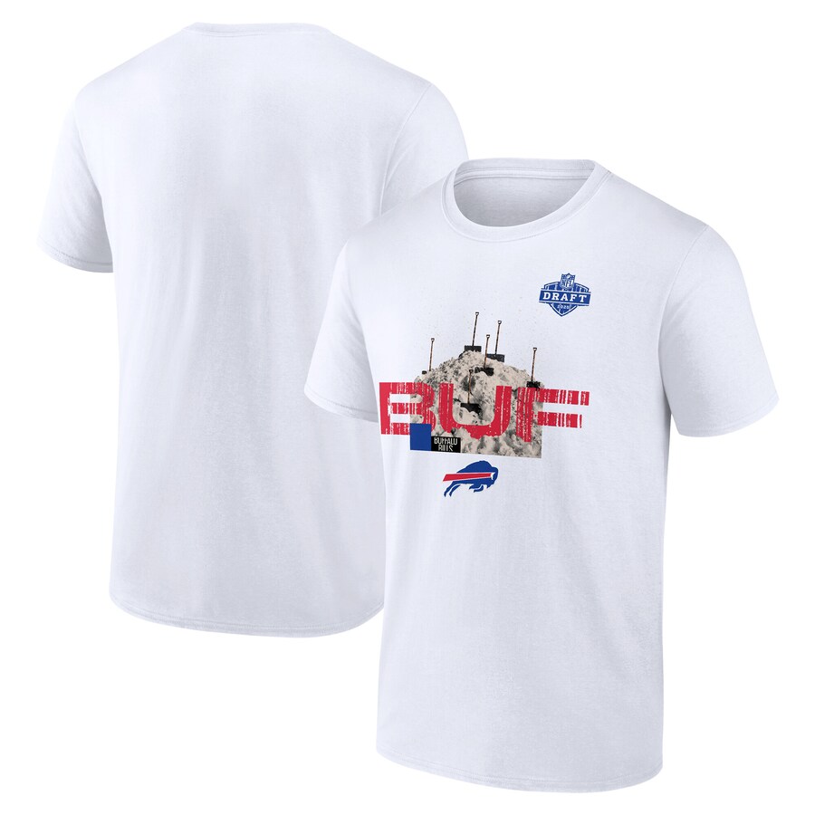 Men's Buffalo Bills White 2025 NFL Draft T-Shirt - Jersey