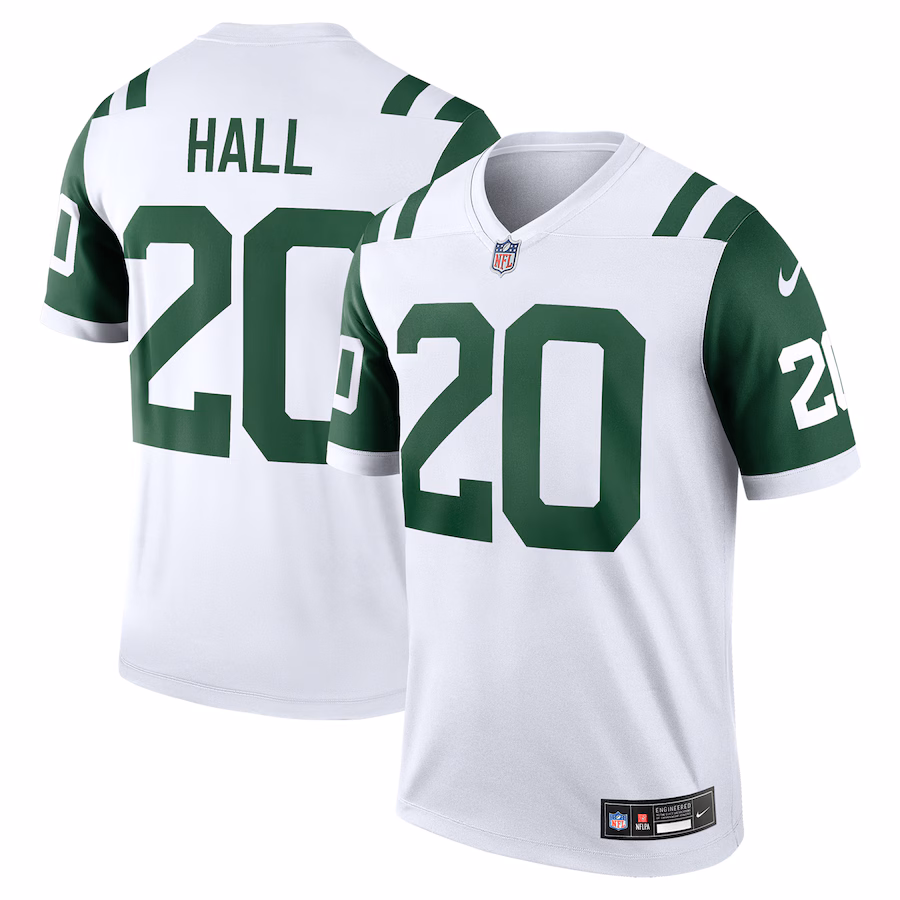 Men's New York Jets Breece Hall Nike White Classic Alternate Legend Jersey - Jersey